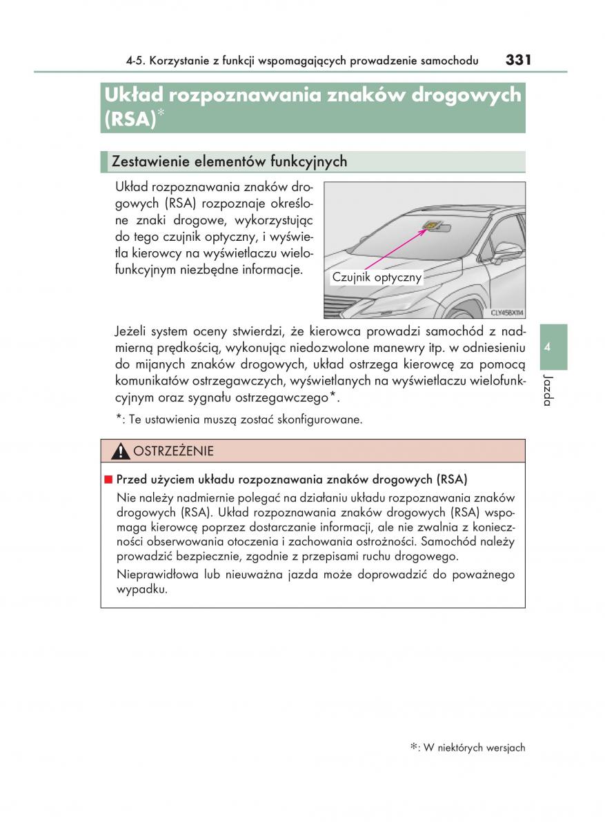 Lexus RX 200t IV 4 instrukcja obslugi / page 331