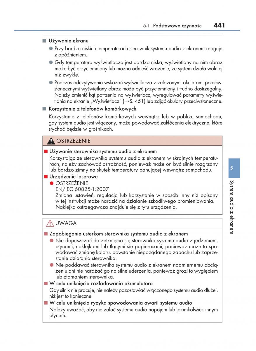 Lexus RX 200t IV 4 instrukcja obslugi / page 441