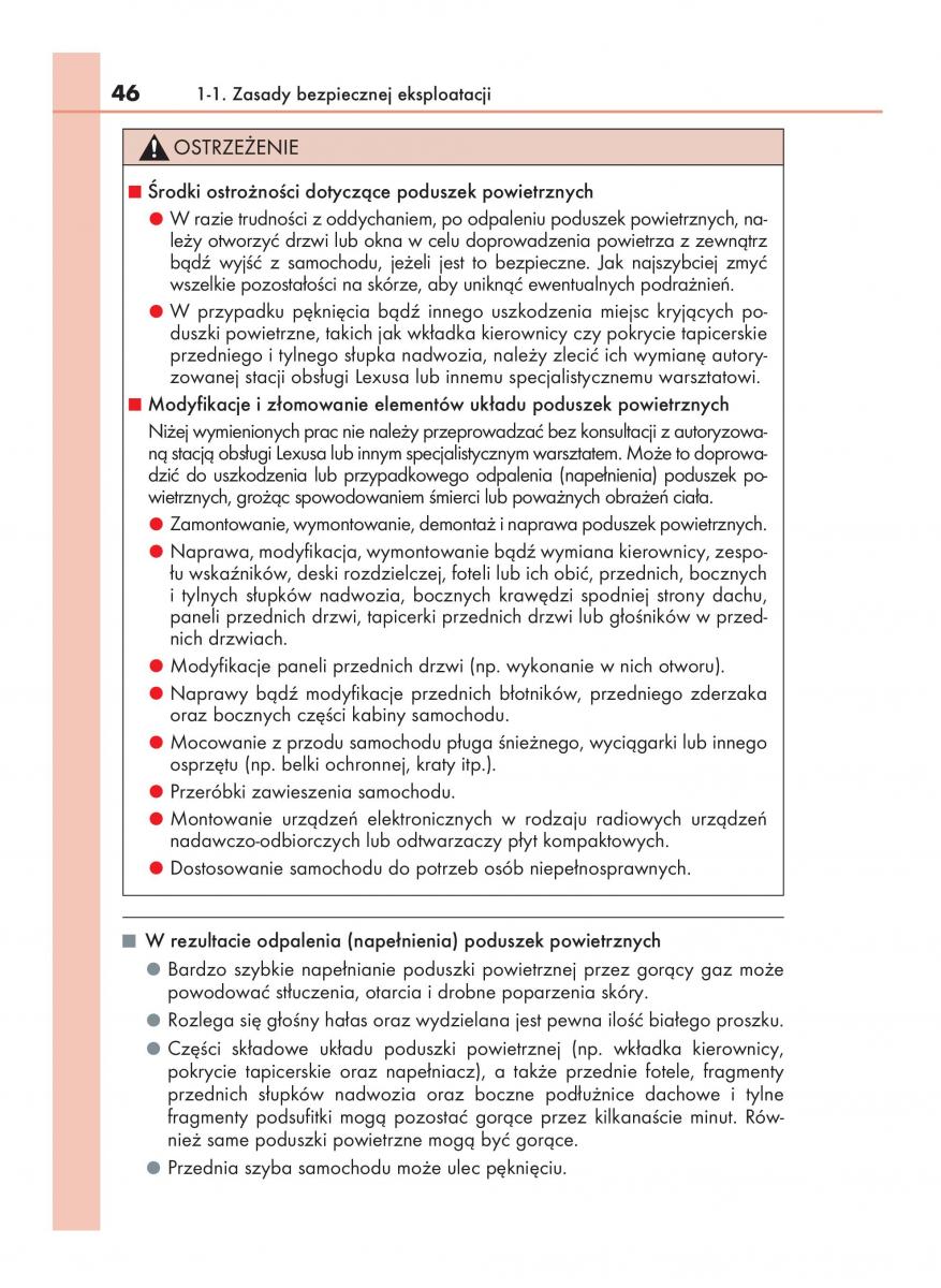 Lexus RX 200t IV 4 instrukcja obslugi / page 46