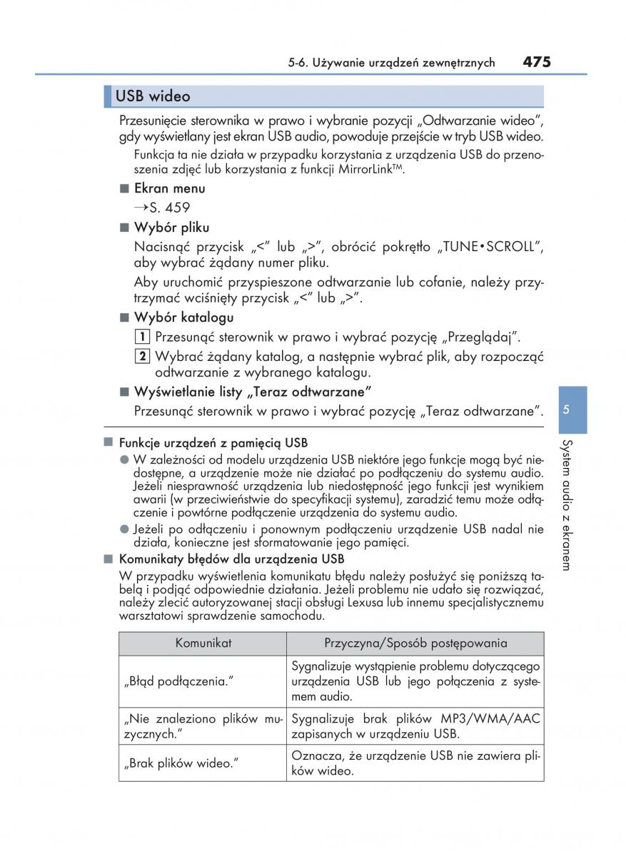 Lexus RX 200t IV 4 instrukcja obslugi / page 475