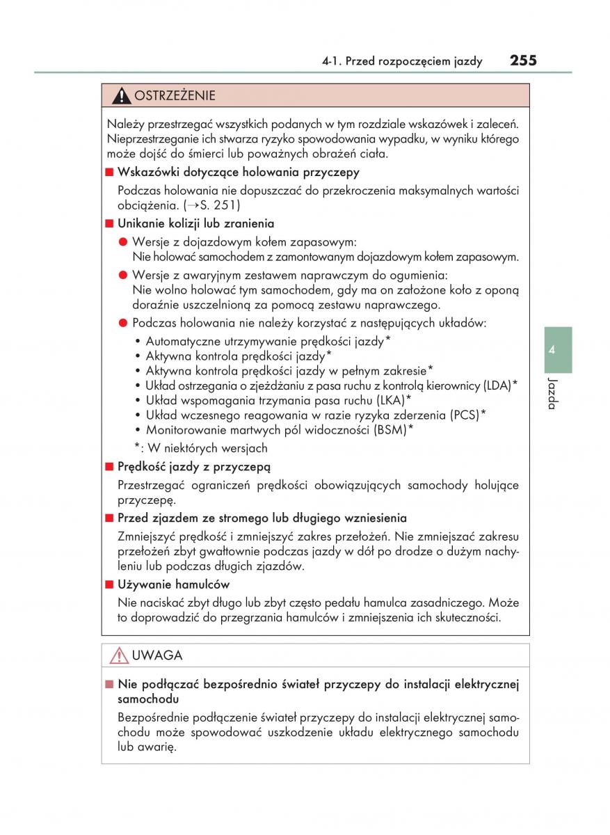 manual  Lexus RX 450h IV 4 instrukcja / page 255