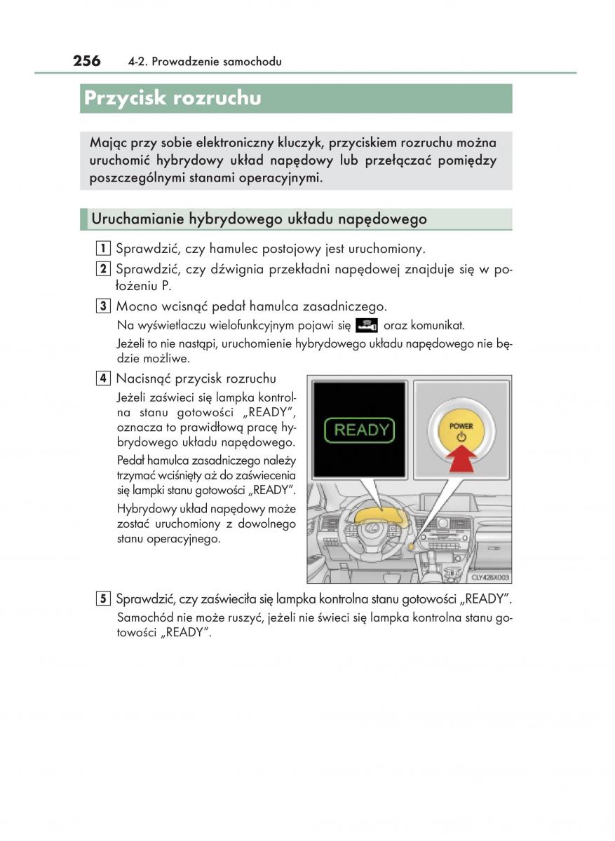 Lexus RX 450h IV 4 instrukcja obslugi / page 256