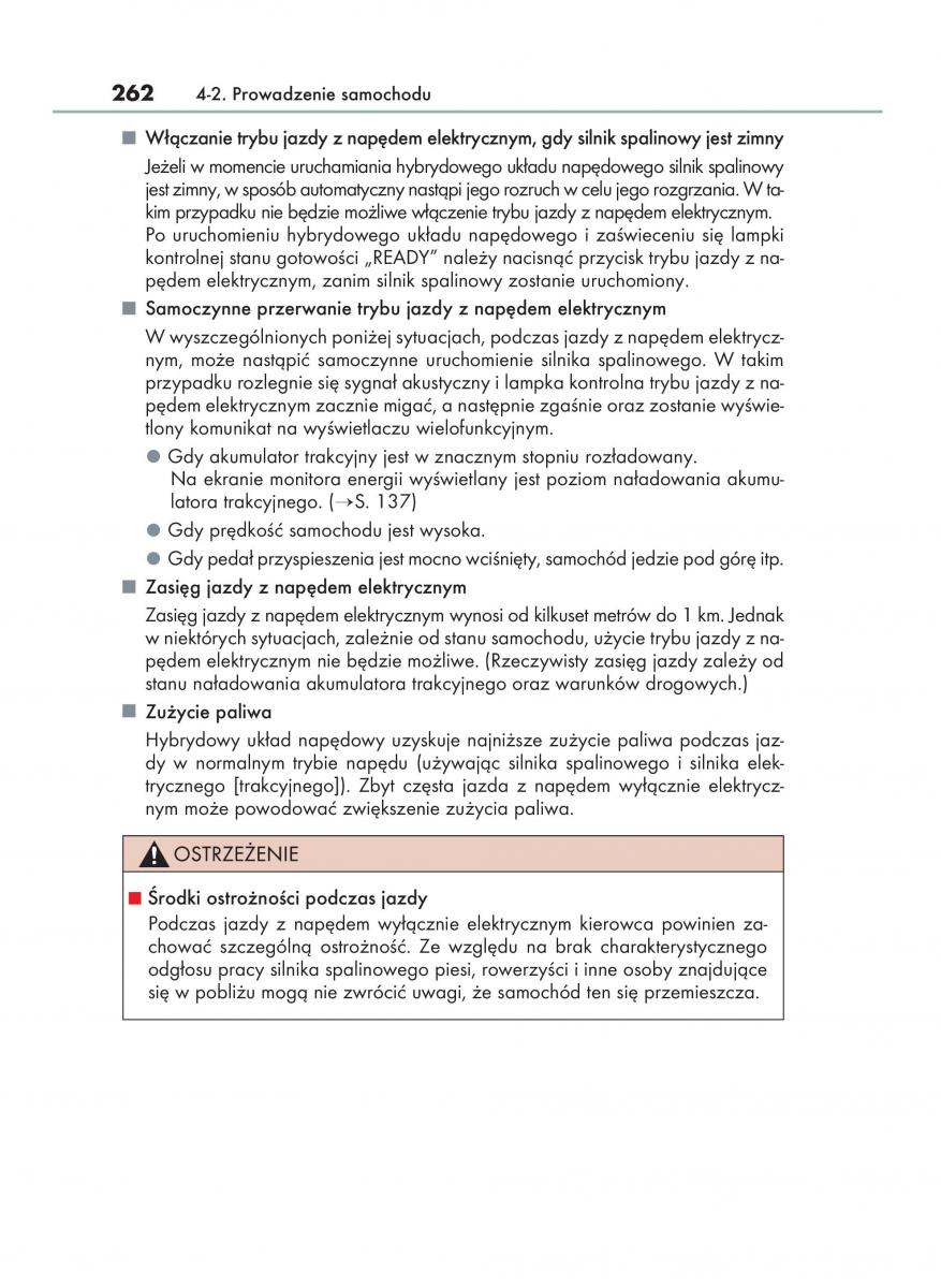 manual  Lexus RX 450h IV 4 instrukcja / page 262