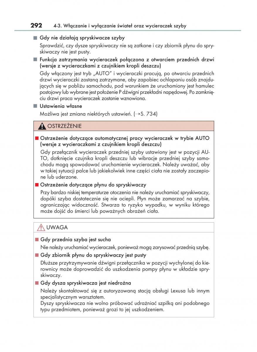 Lexus RX 450h IV 4 instrukcja obslugi / page 292