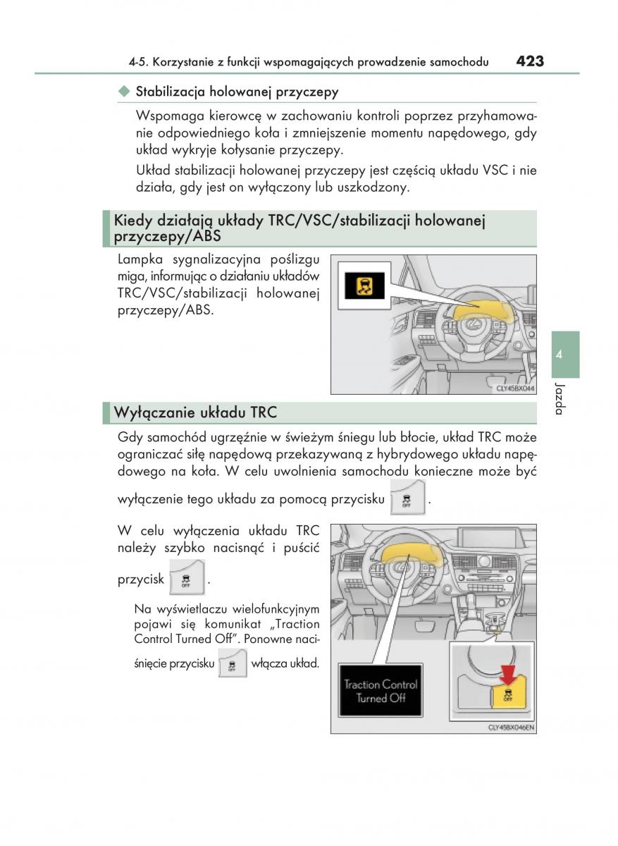 manual  Lexus RX 450h IV 4 instrukcja / page 423