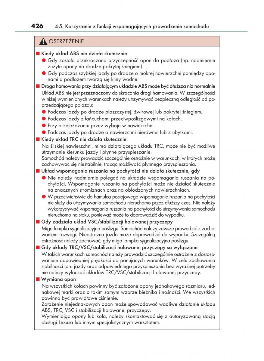 manual  Lexus RX 450h IV 4 instrukcja / page 426