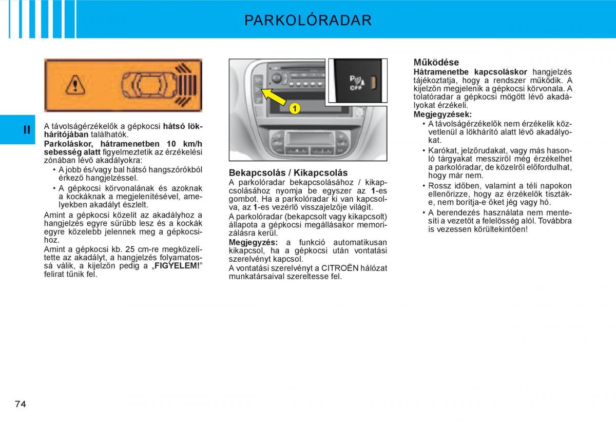 Citroen C3 I 1 Kezelesi utmutato / page 58