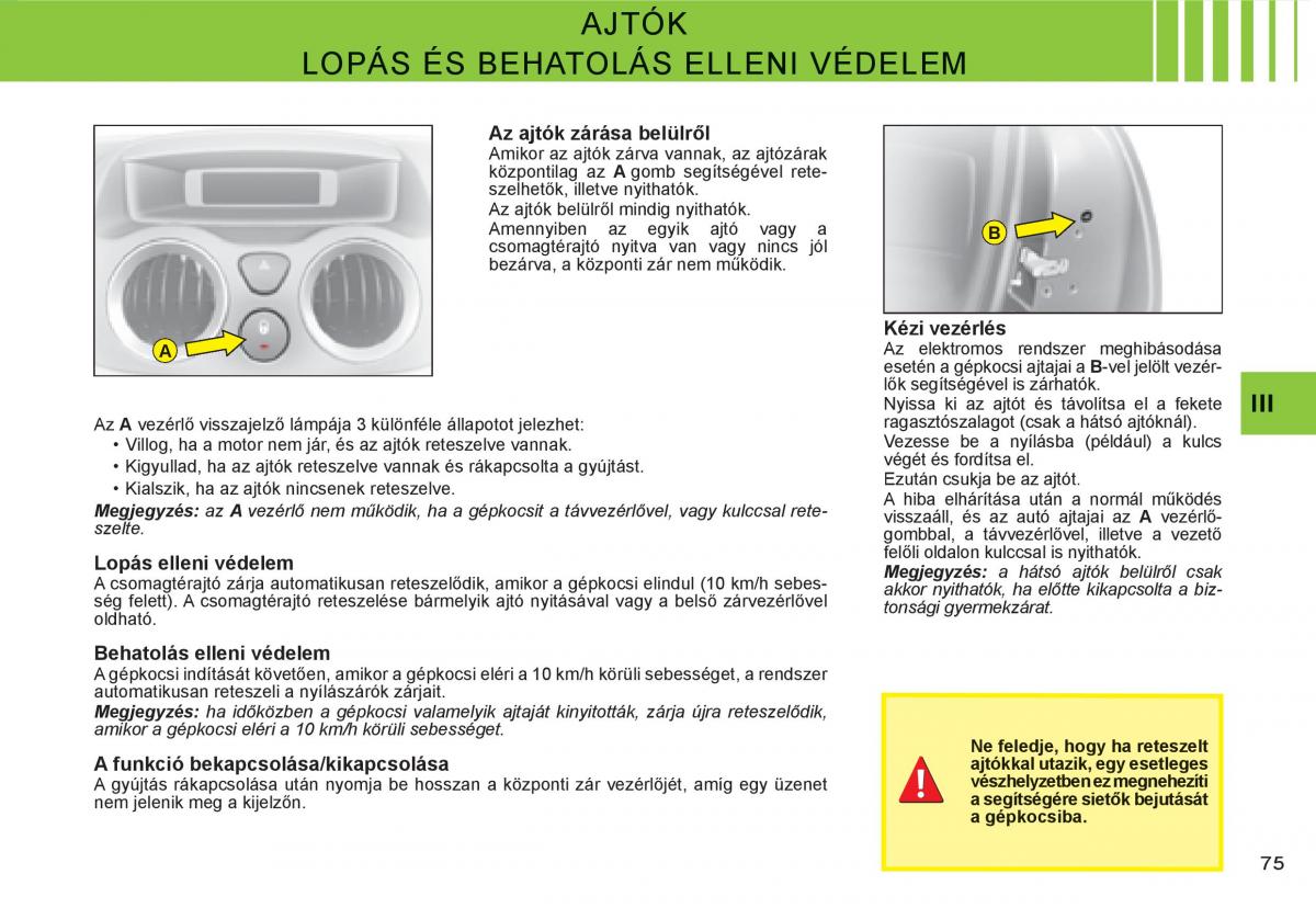 Citroen C3 I 1 Kezelesi utmutato / page 59