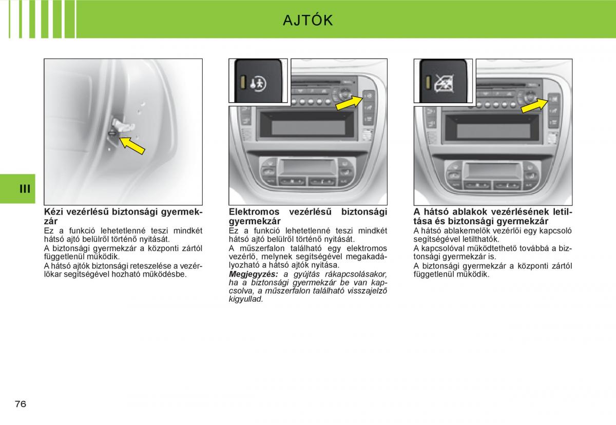 Citroen C3 I 1 Kezelesi utmutato / page 60