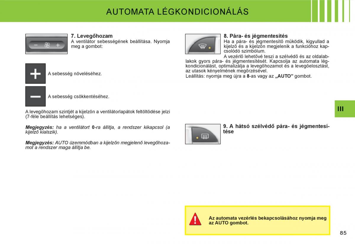 Citroen C3 I 1 Kezelesi utmutato / page 70