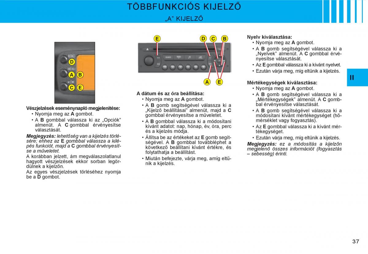 Citroen C3 I 1 Kezelesi utmutato / page 20