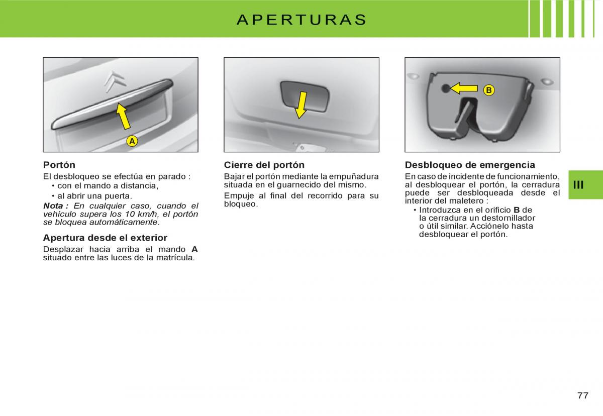 Citroen C3 I 1 manual del propietario / page 61