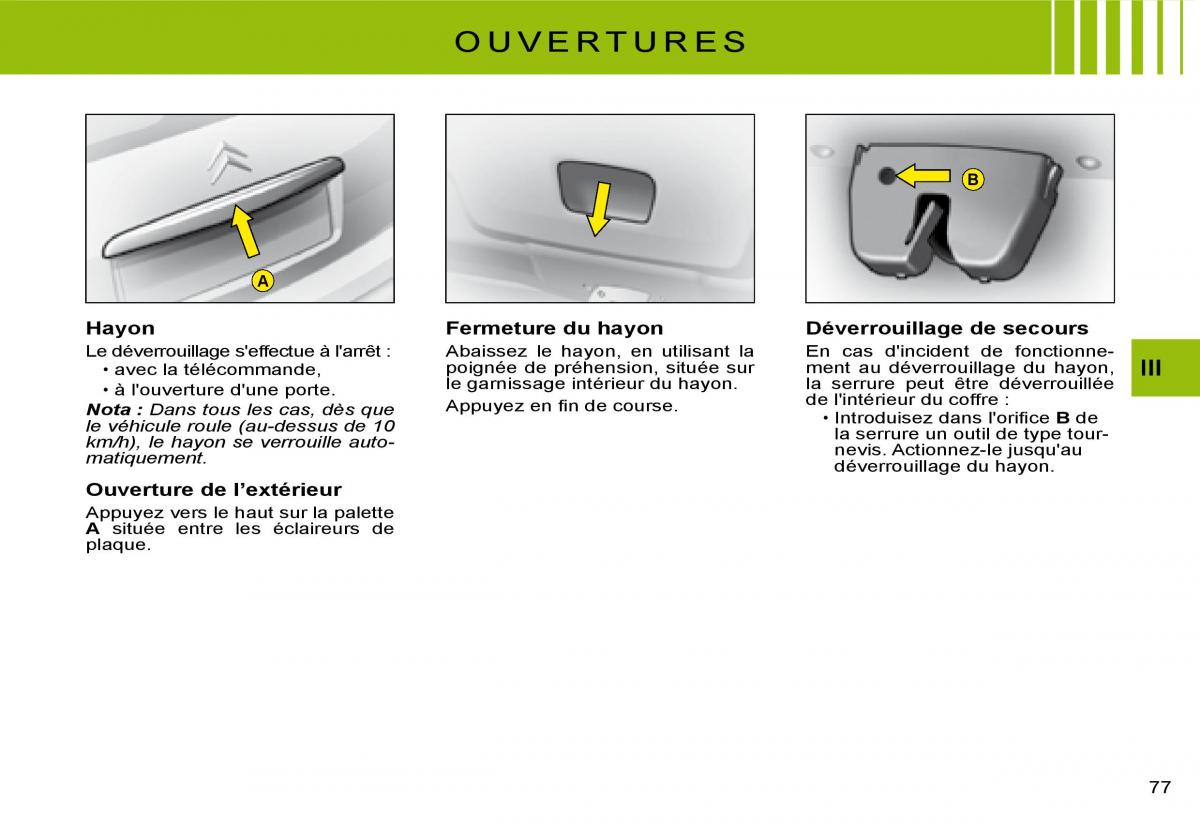 Citroen C3 I 1 manuel du proprietaire / page 57