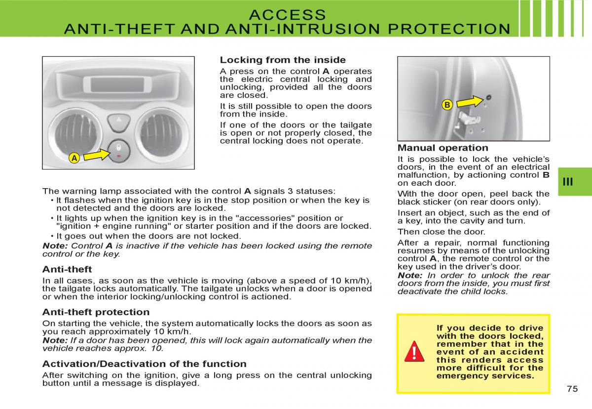 Citroen C3 I 1 owners manual / page 59