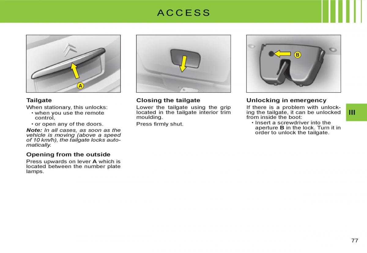 Citroen C3 I 1 owners manual / page 61