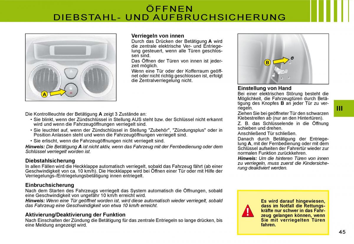 Citroen C3 II 2 Handbuch / page 45