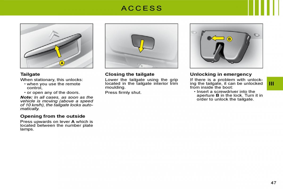 Citroen C3 II 2 owners manual / page 47