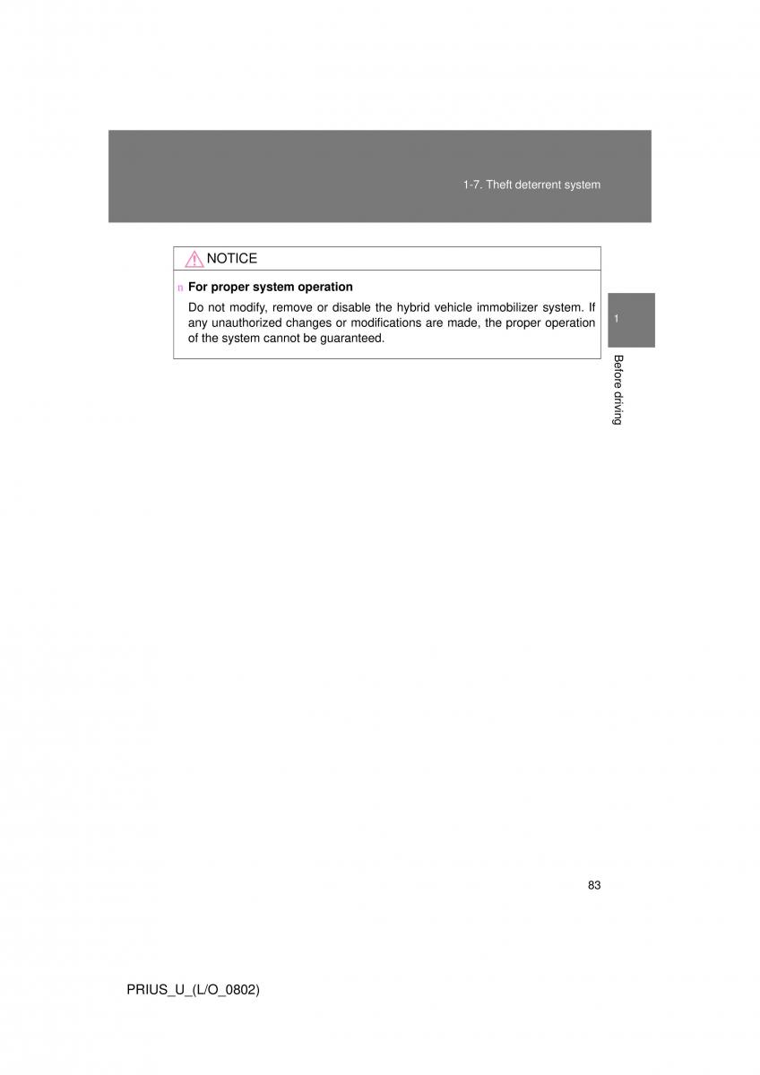 Toyota Prius II 2 NHW20 owners manual / page 77