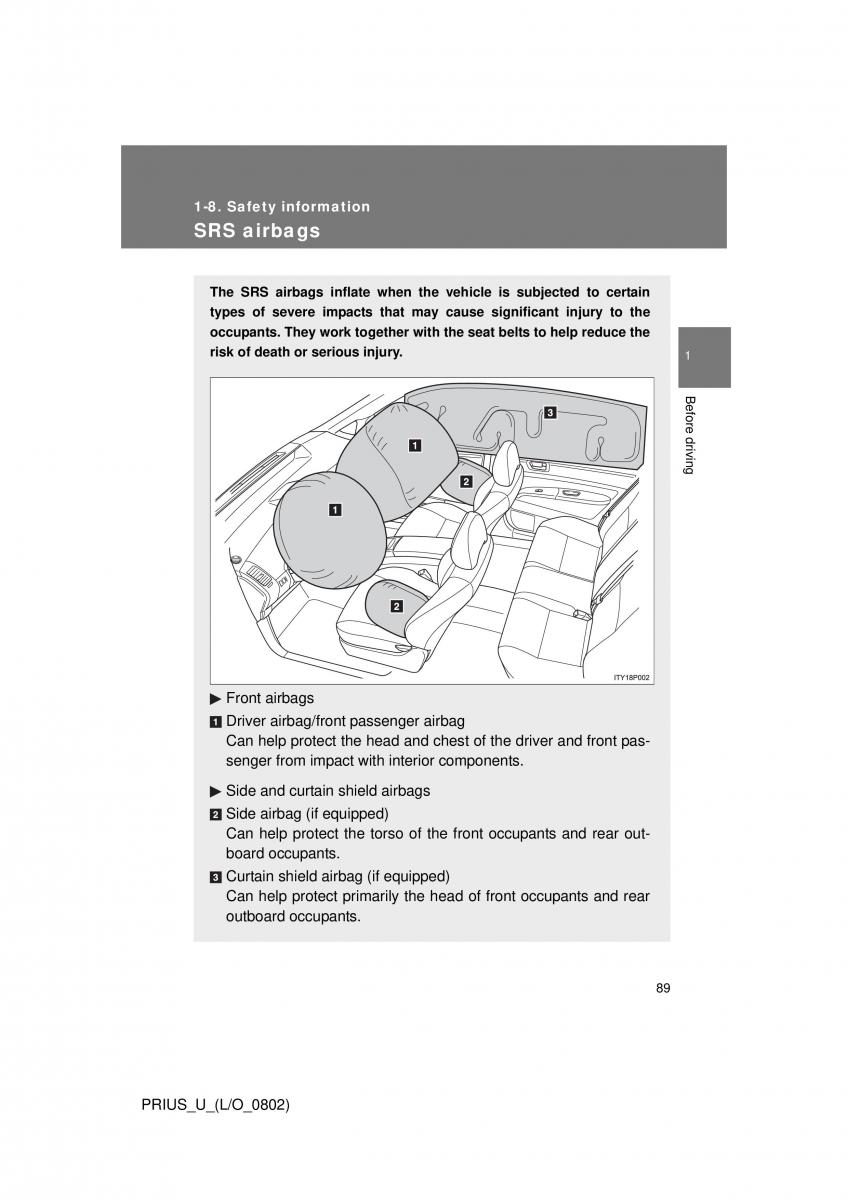 Toyota Prius II 2 NHW20 owners manual / page 83