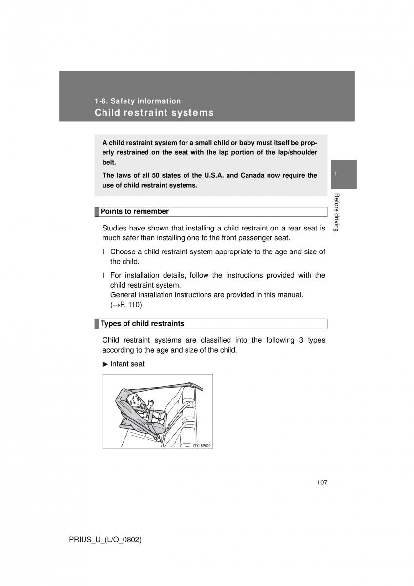 Toyota Prius II 2 NHW20 owners manual / page 101