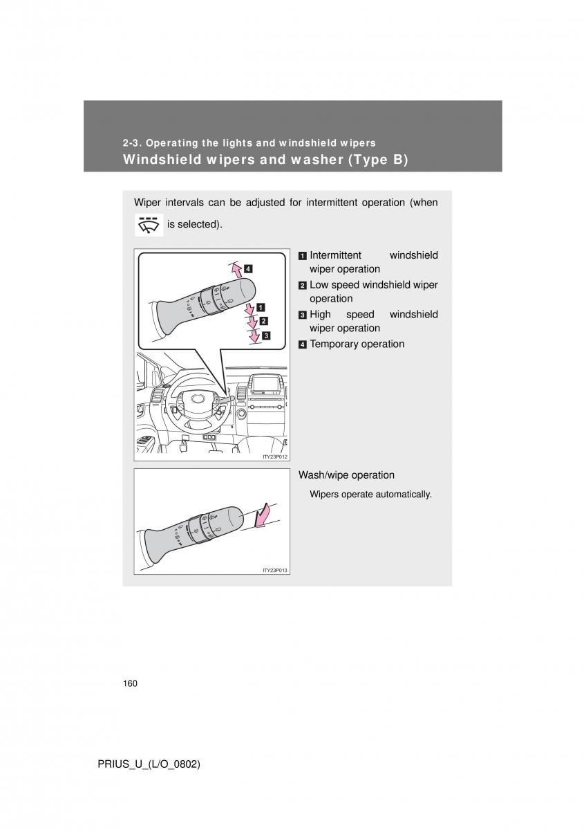 Toyota Prius II 2 NHW20 owners manual / page 153