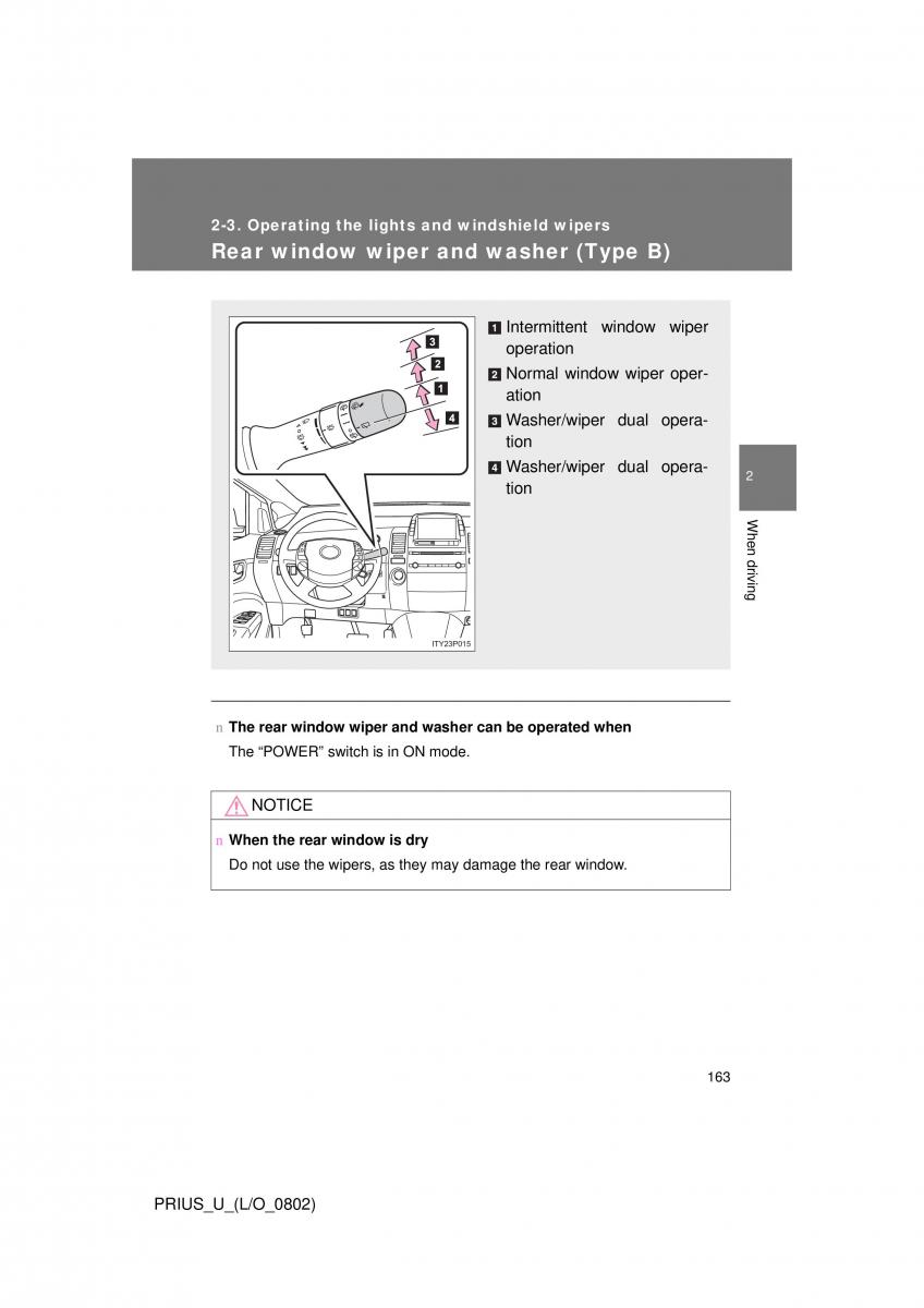 Toyota Prius II 2 NHW20 owners manual / page 156