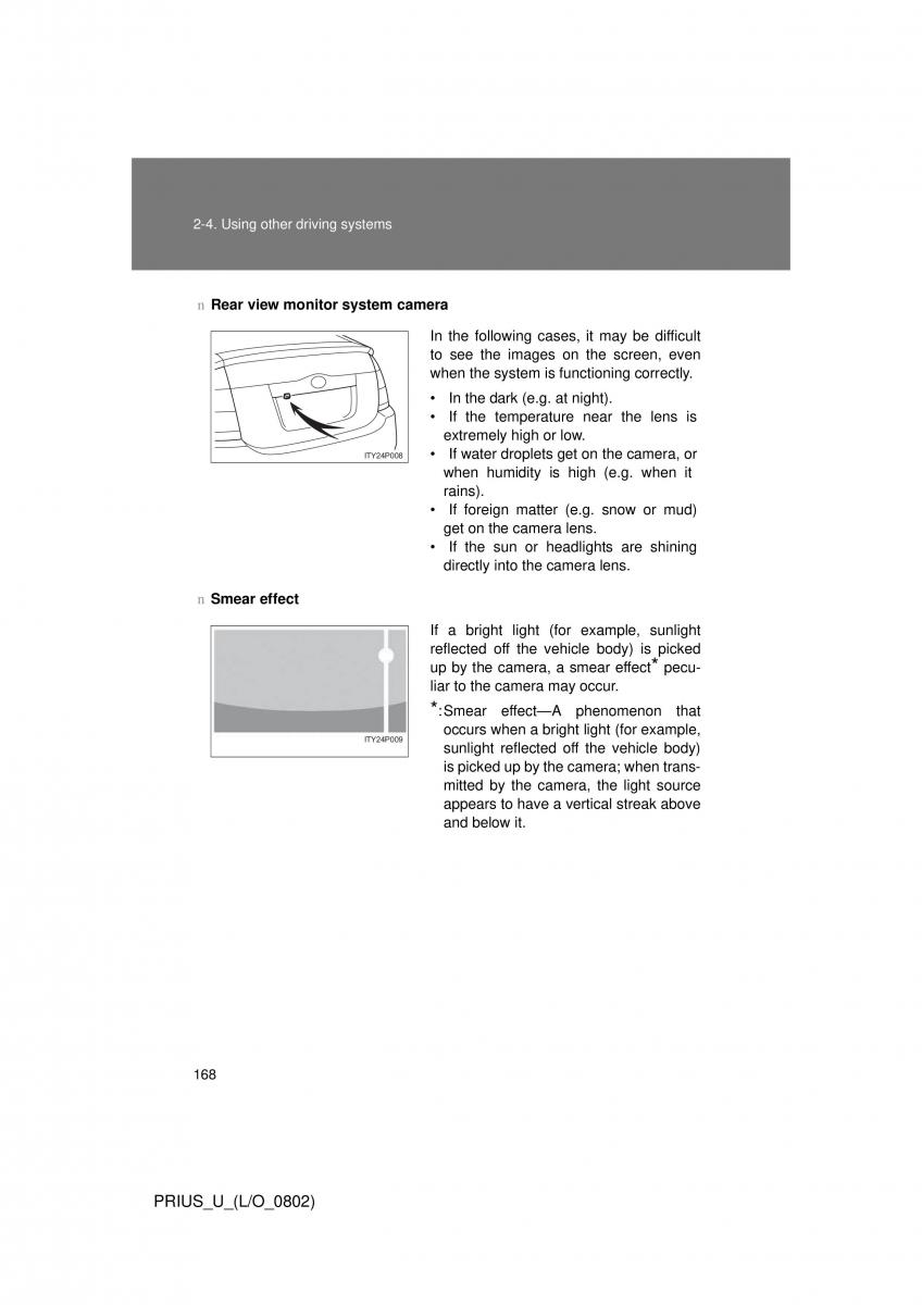 Toyota Prius II 2 NHW20 owners manual / page 161