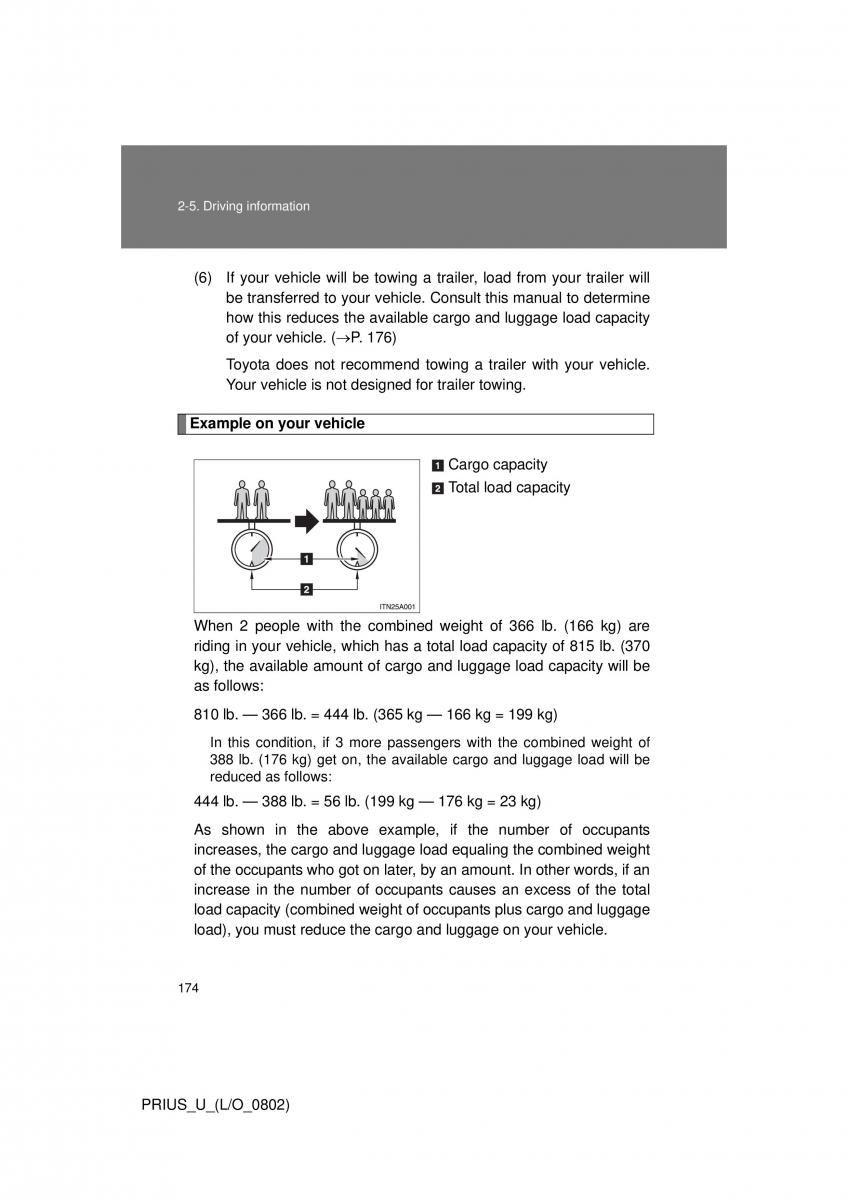 Toyota Prius II 2 NHW20 owners manual / page 167