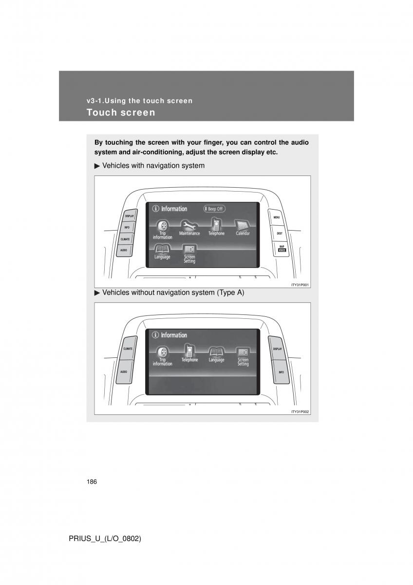 Toyota Prius II 2 NHW20 owners manual / page 177