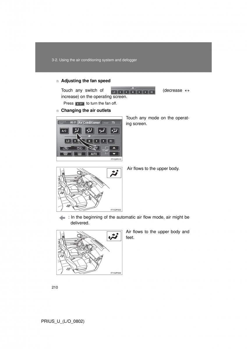 Toyota Prius II 2 NHW20 owners manual / page 201