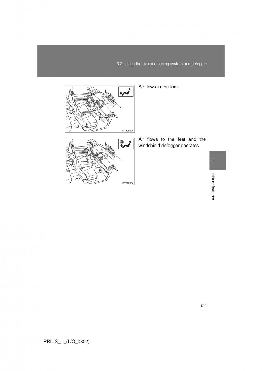 Toyota Prius II 2 NHW20 owners manual / page 202