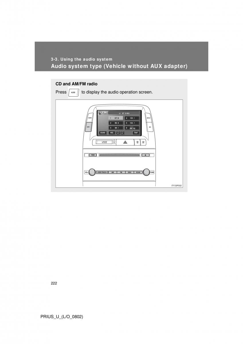 Toyota Prius II 2 NHW20 owners manual / page 213