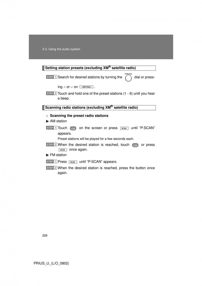 Toyota Prius II 2 NHW20 owners manual / page 217