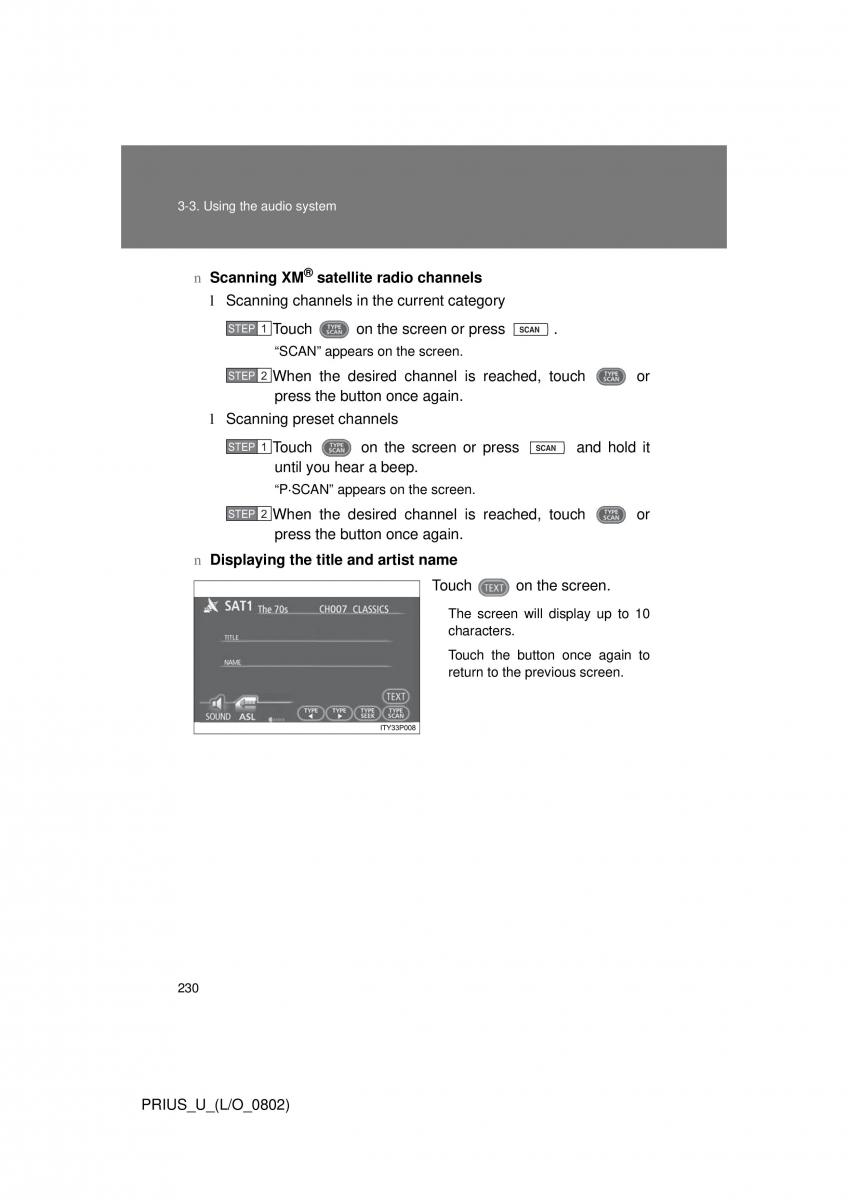 Toyota Prius II 2 NHW20 owners manual / page 221