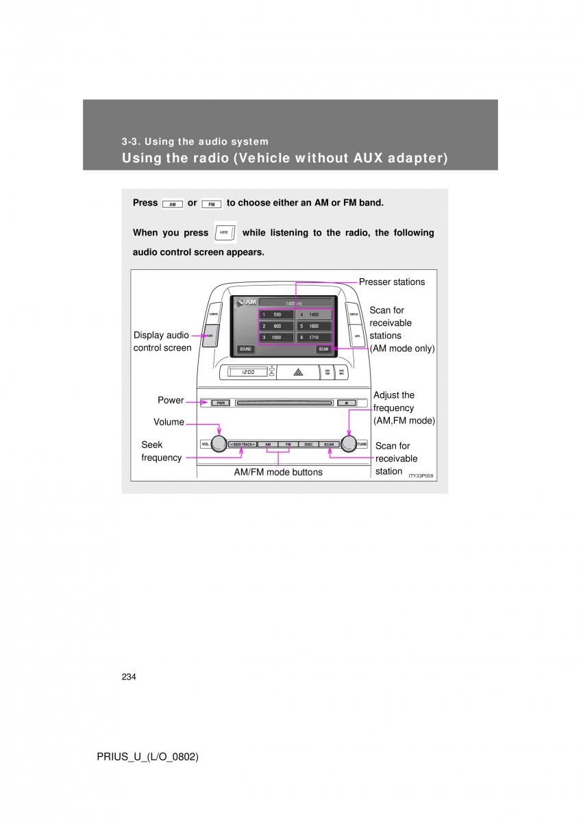 Toyota Prius II 2 NHW20 owners manual / page 225