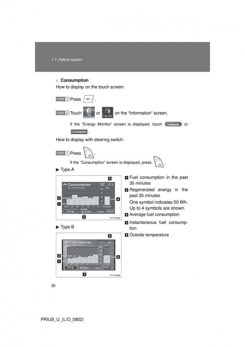 Toyota Prius II 2 NHW20 owners manual / page 24