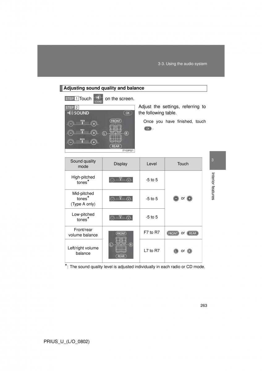 Toyota Prius II 2 NHW20 owners manual / page 254