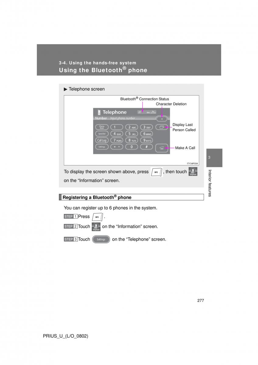 Toyota Prius II 2 NHW20 owners manual / page 268