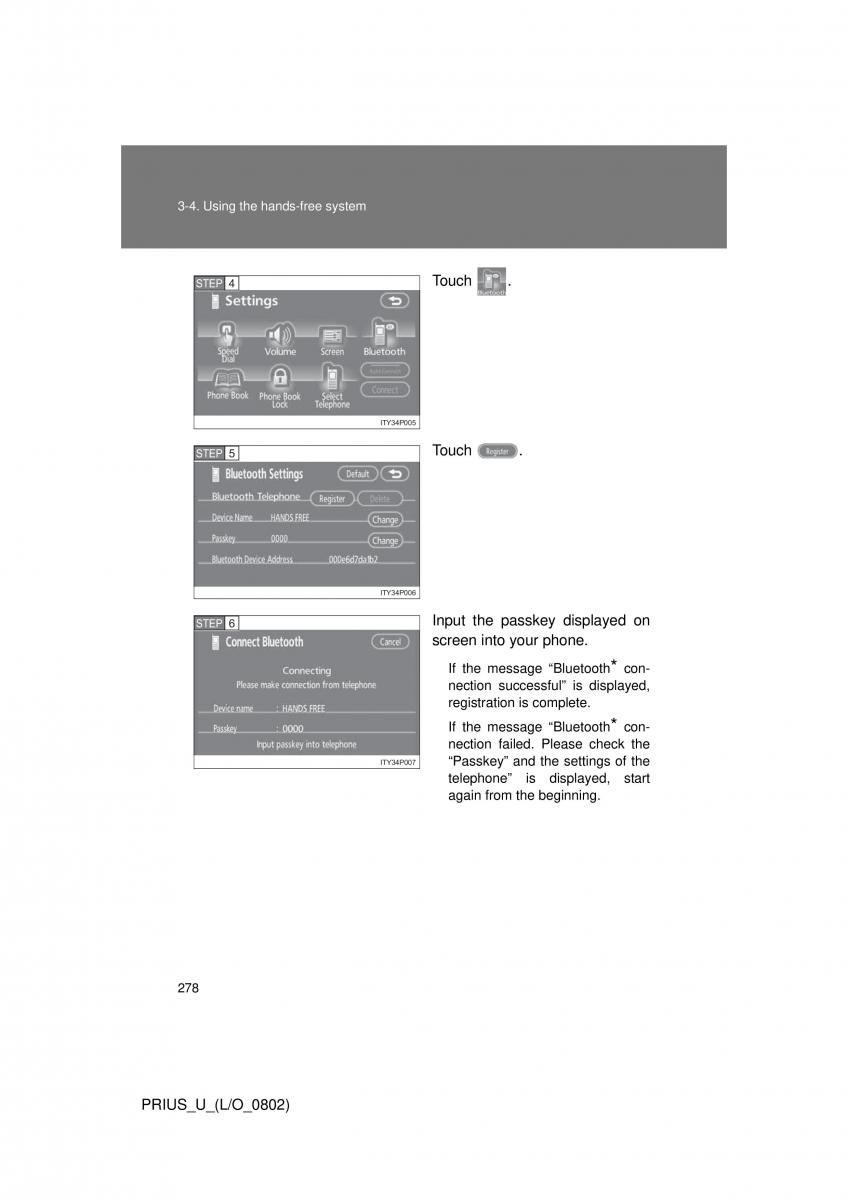 Toyota Prius II 2 NHW20 owners manual / page 269