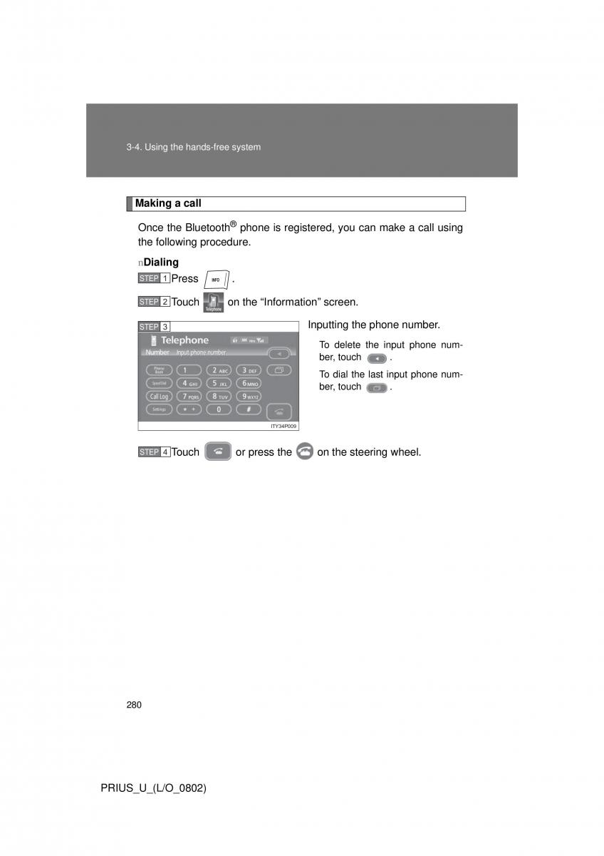 Toyota Prius II 2 NHW20 owners manual / page 271