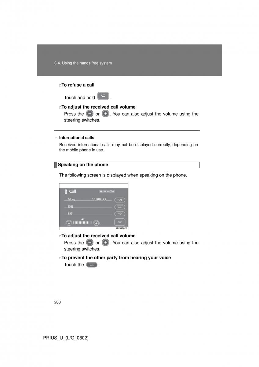 Toyota Prius II 2 NHW20 owners manual / page 279