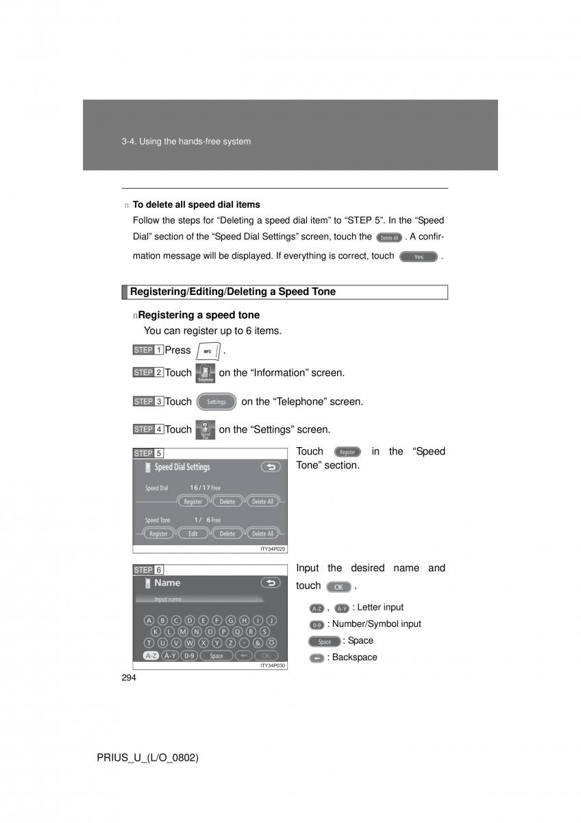 Toyota Prius II 2 NHW20 owners manual / page 285