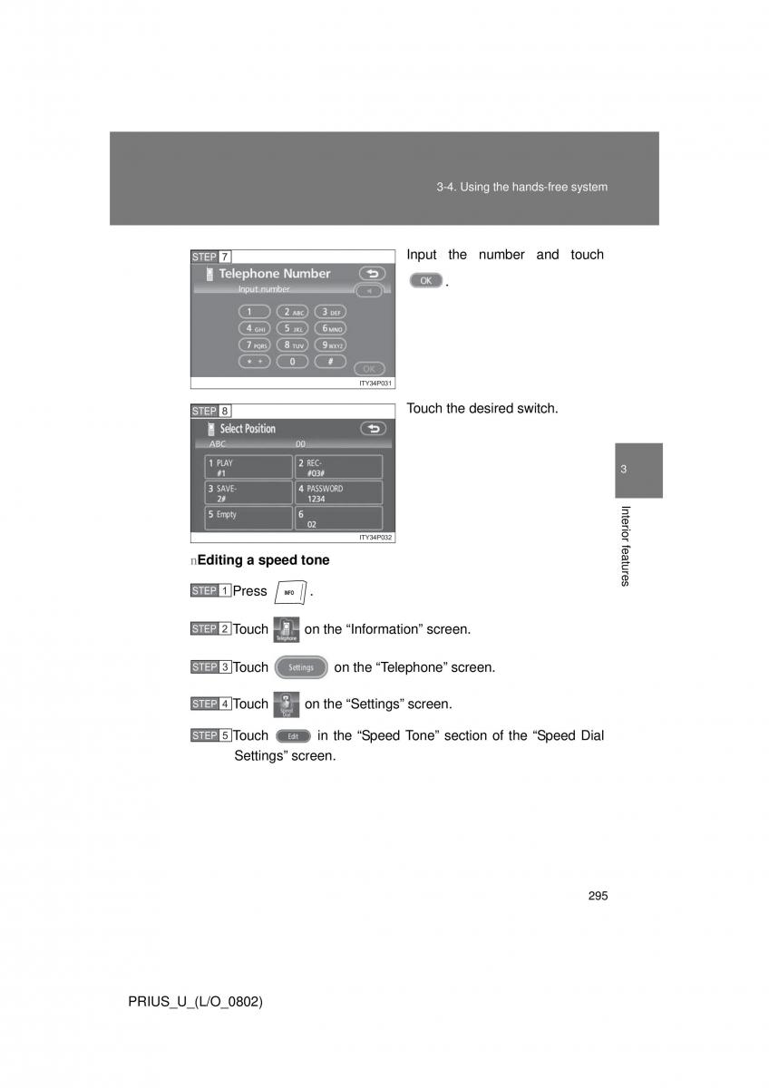 Toyota Prius II 2 NHW20 owners manual / page 286