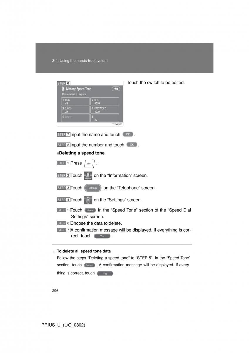 Toyota Prius II 2 NHW20 owners manual / page 287