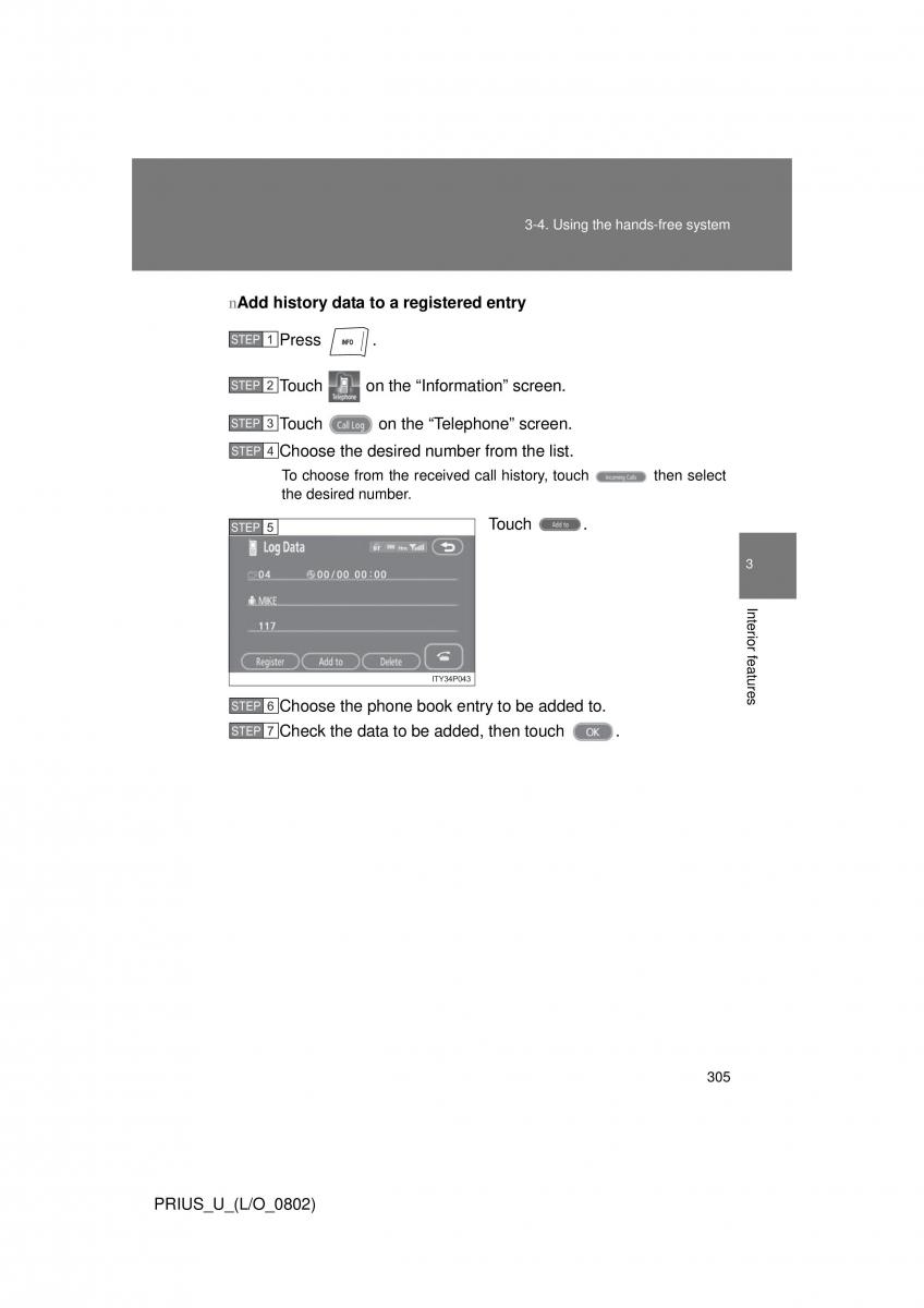 Toyota Prius II 2 NHW20 owners manual / page 296