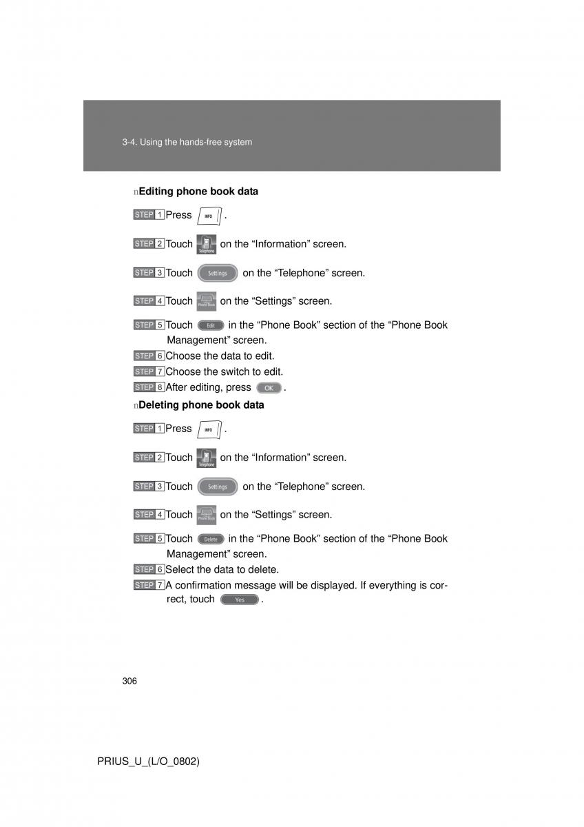 Toyota Prius II 2 NHW20 owners manual / page 297