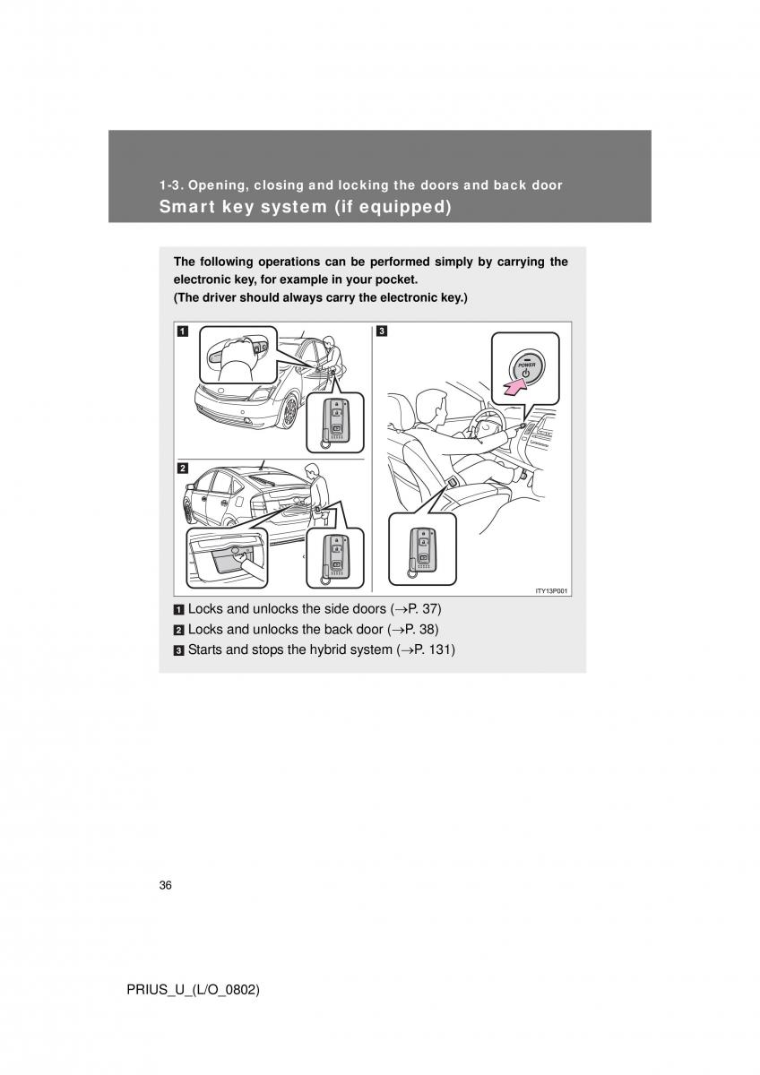 Toyota Prius II 2 NHW20 owners manual / page 30