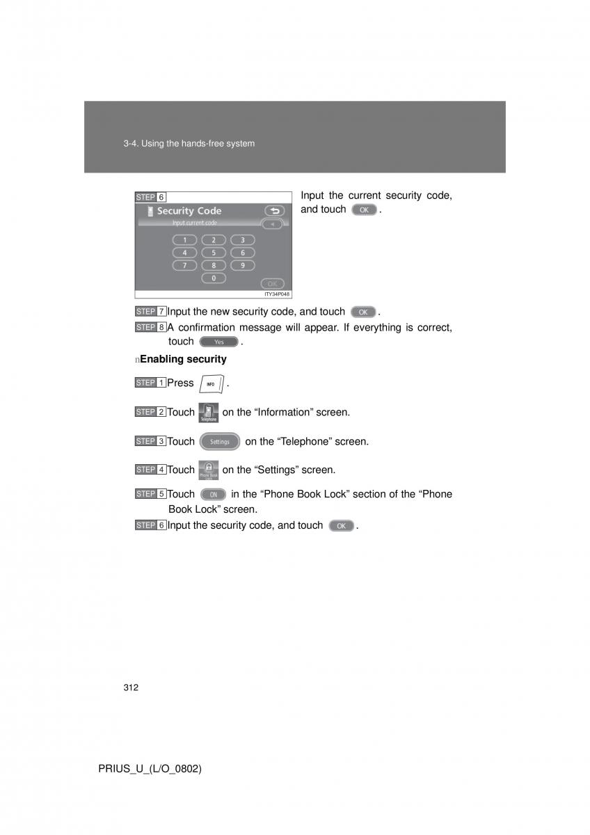 Toyota Prius II 2 NHW20 owners manual / page 303