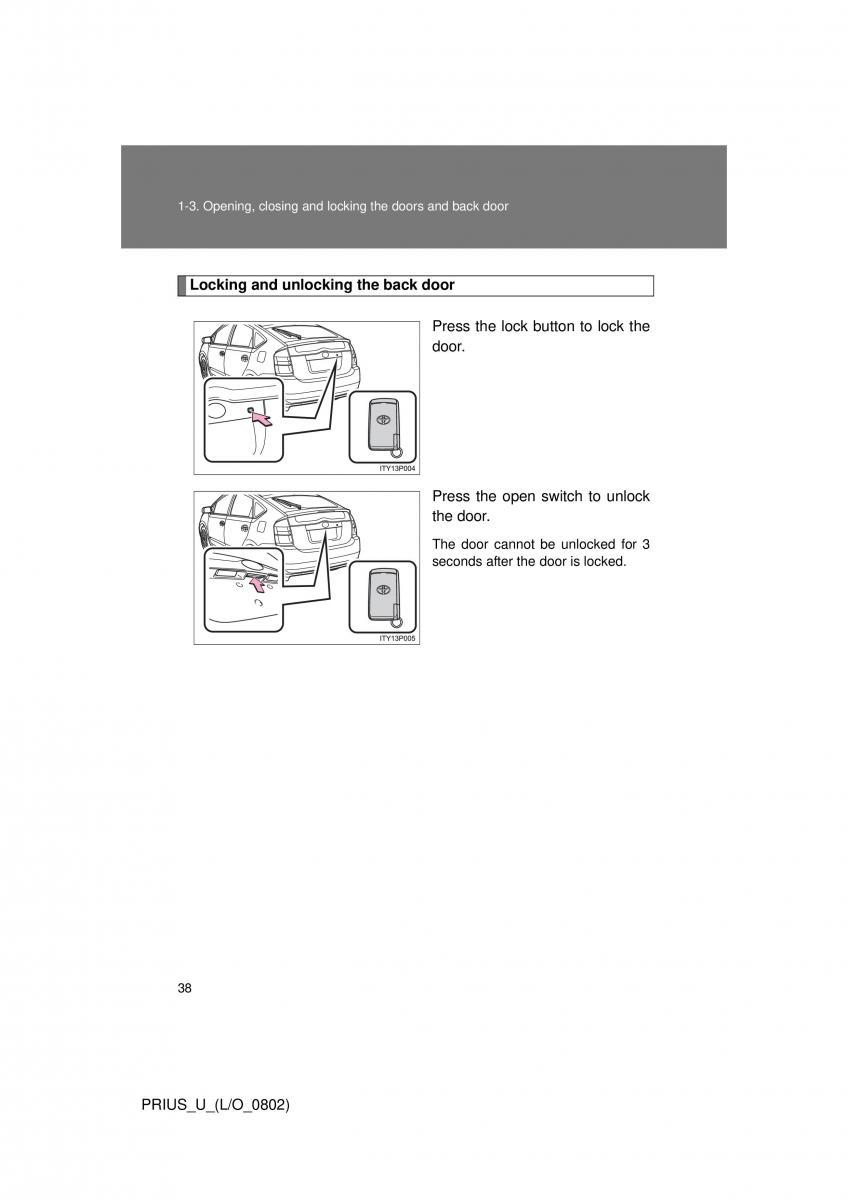 Toyota Prius II 2 NHW20 owners manual / page 32