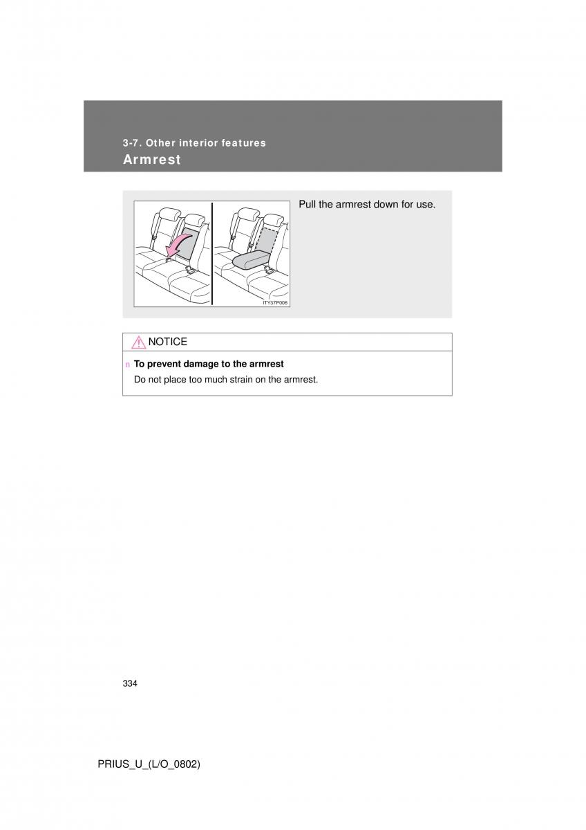 Toyota Prius II 2 NHW20 owners manual / page 325